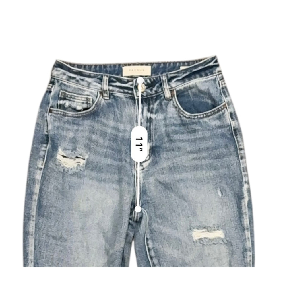 Pacsun Women’s Medium Indigo Distressed Mom Jeans Sz 27 - Picture 8 of 11